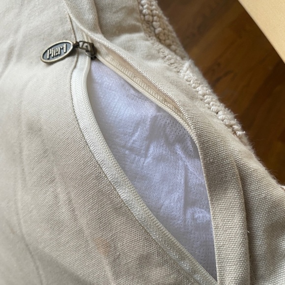 Pier 1 Festive Cream Color Diamond Design with gold color sequins - Picture 5 of 8